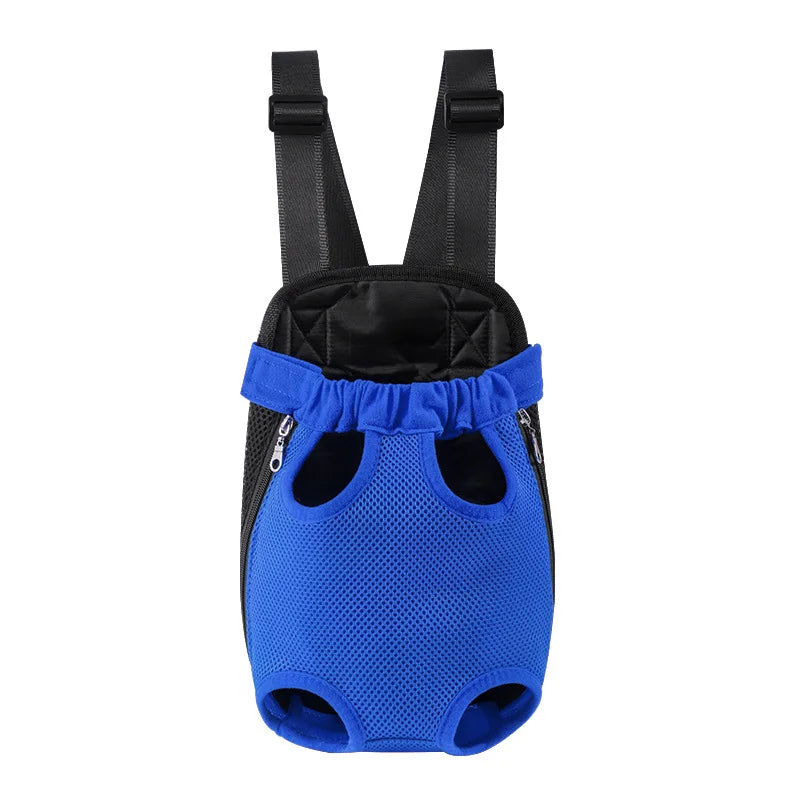 FanzyMarket adjustable double-shoulder pet carrier backpack for cats and small dogs, breathable, hands-free travel and hiking bag.