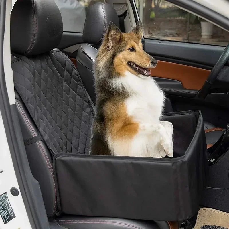 Waterproof FanzyMarket dog car seat hammock with wear-resistant fabric, universal pet travel cover for dogs and cats.