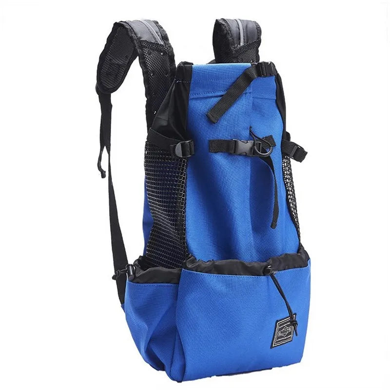 Black breathable dog carrier backpack by FanzyMarket, mesh pet backpack for travel, hiking, and motorcycle rides for dogs 12-15kg.