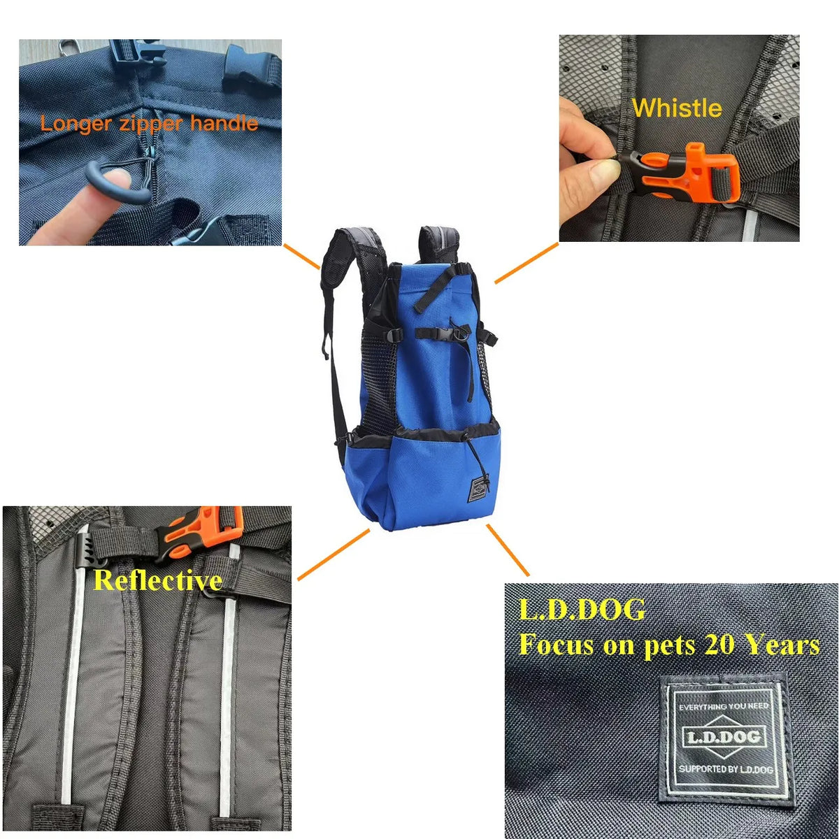 FanzyMarket breathable mesh dog carrier backpack for travel, hiking, and motorcycle, designed for small pets up to 15kg.