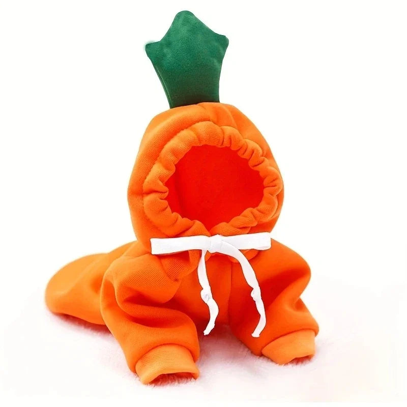 FanzyMarket fruit print fleece hoodie for small dogs, warm pet jacket with colorful fruit design, suitable for puppies and cats.