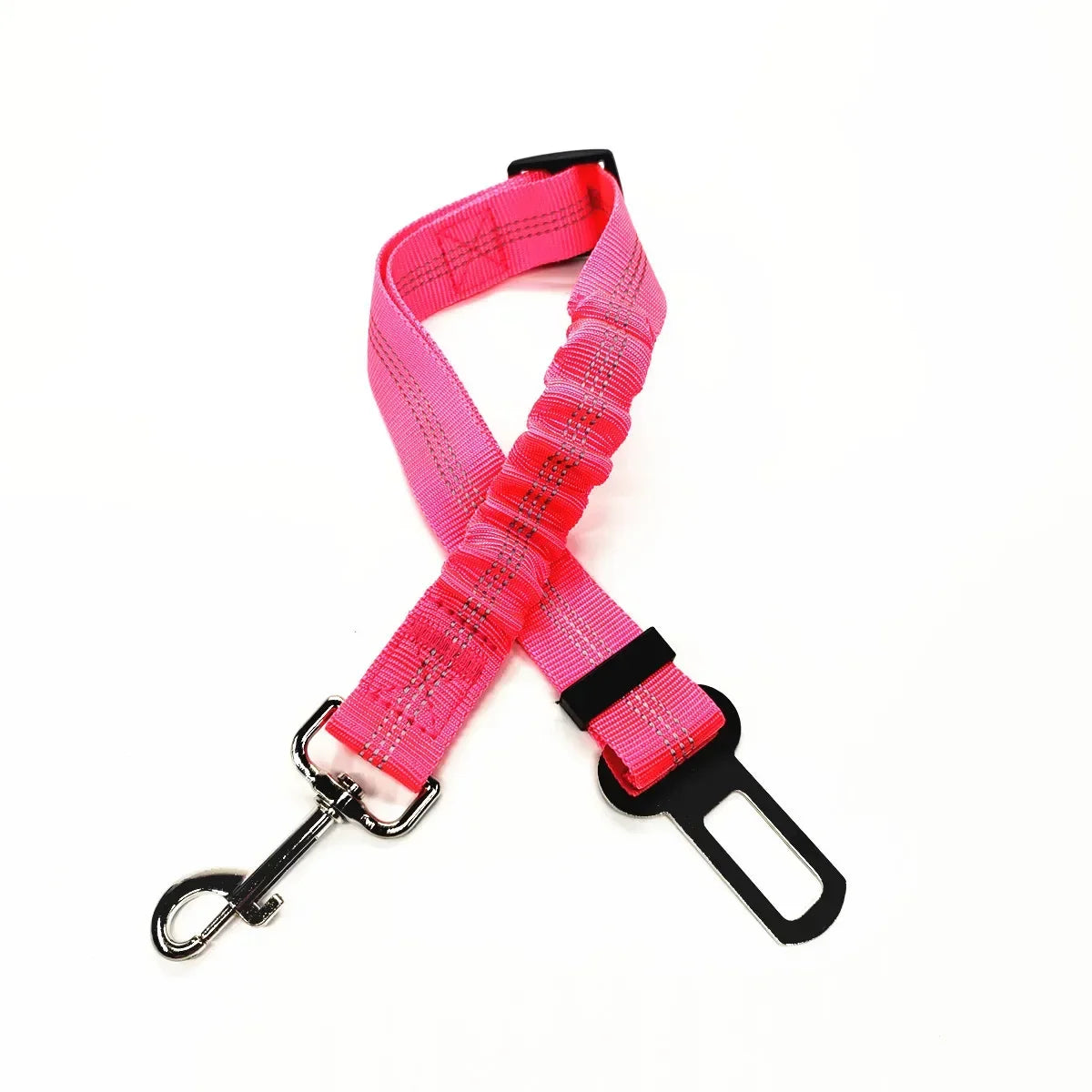 FanzyMarket adjustable nylon pet seat belt for dogs and cats, with quick-release clip and 17.7–28.3 inch length.