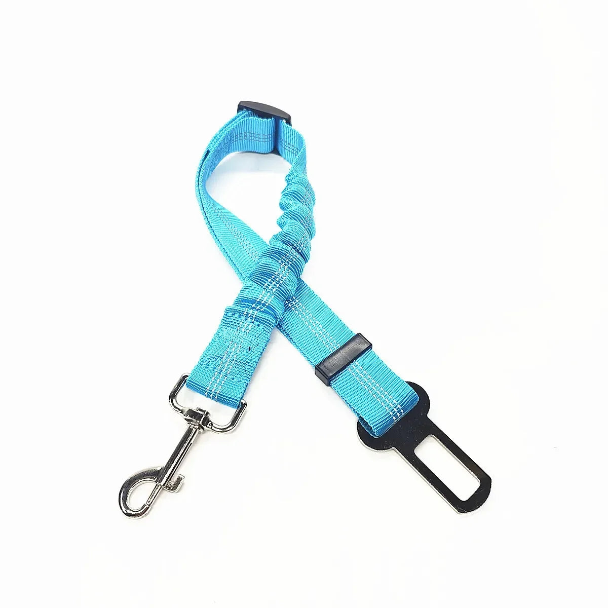 FanzyMarket adjustable nylon pet seat belt for dogs and cats, with quick-release clip, fits 17.7 to 28.3 inches.