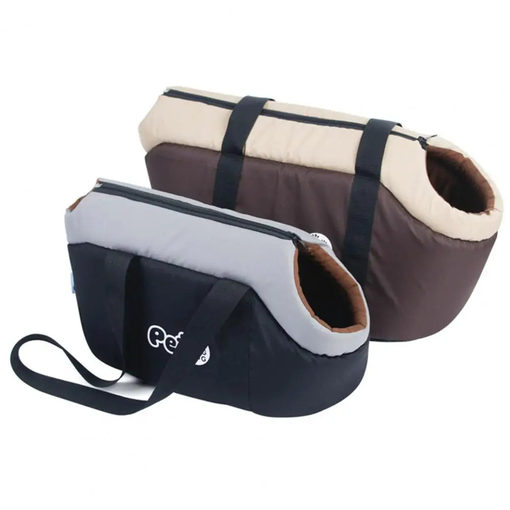 FanzyMarket soft-sided pet carrier tote for small cats and dogs, breathable fabric, adjustable straps, up to 10 lb.