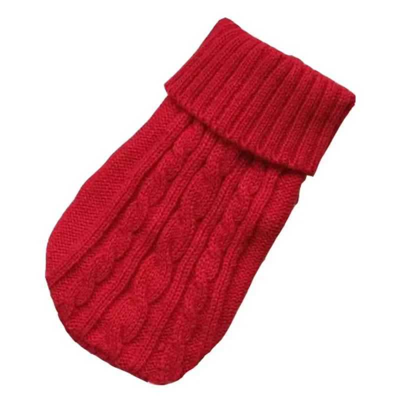 Deep blue knitted winter dog sweater for small and medium dogs, Chihuahua, and Yorkie puppy pullover by FanzyMarket.