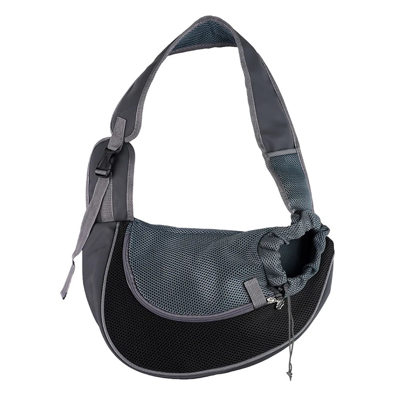 FanzyMarket pet sling carrier shoulder bag in lake blue, mesh crossbody travel carrier for small dogs and cats up to 13.2 lb.