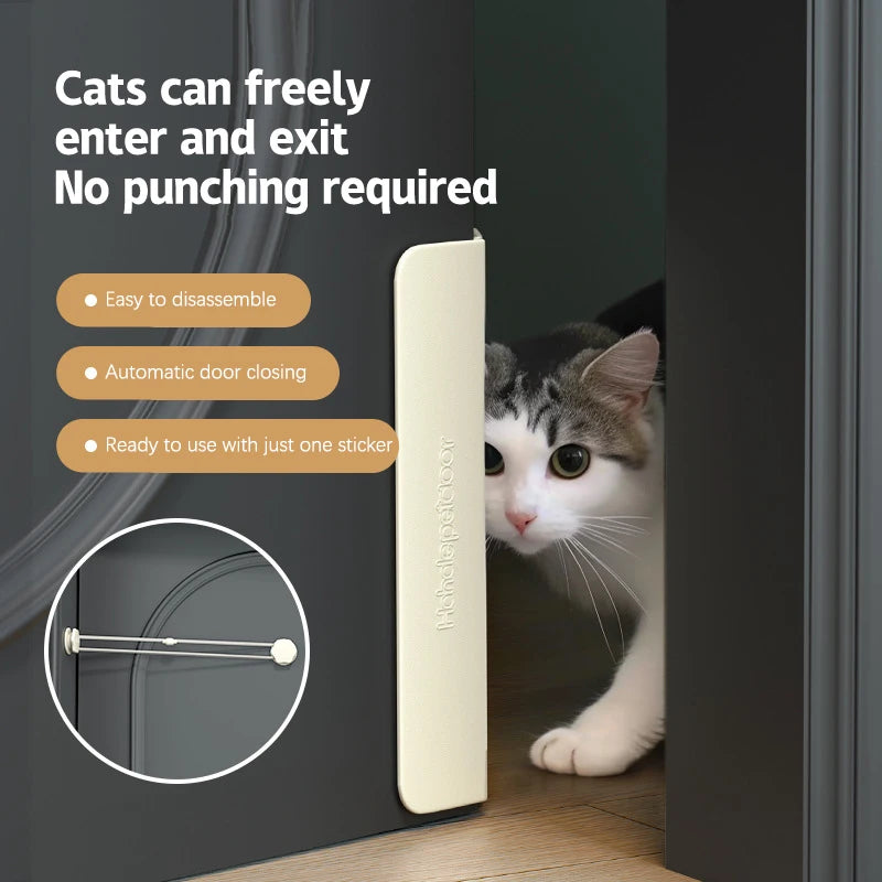 FanzyMarket automatic lockable pet door opener for cats and small pets, easy to install, no-drill, removable pet access solution.