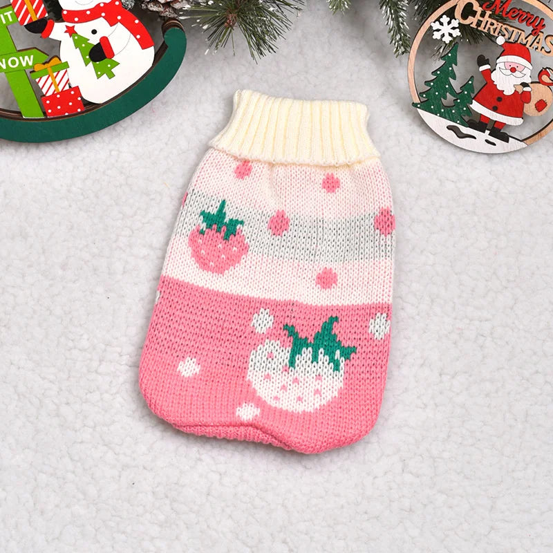 Cute cartoon cat sweater pullover by FanzyMarket, navy knit pet coat for small cats and breeds, warm winter pet apparel.