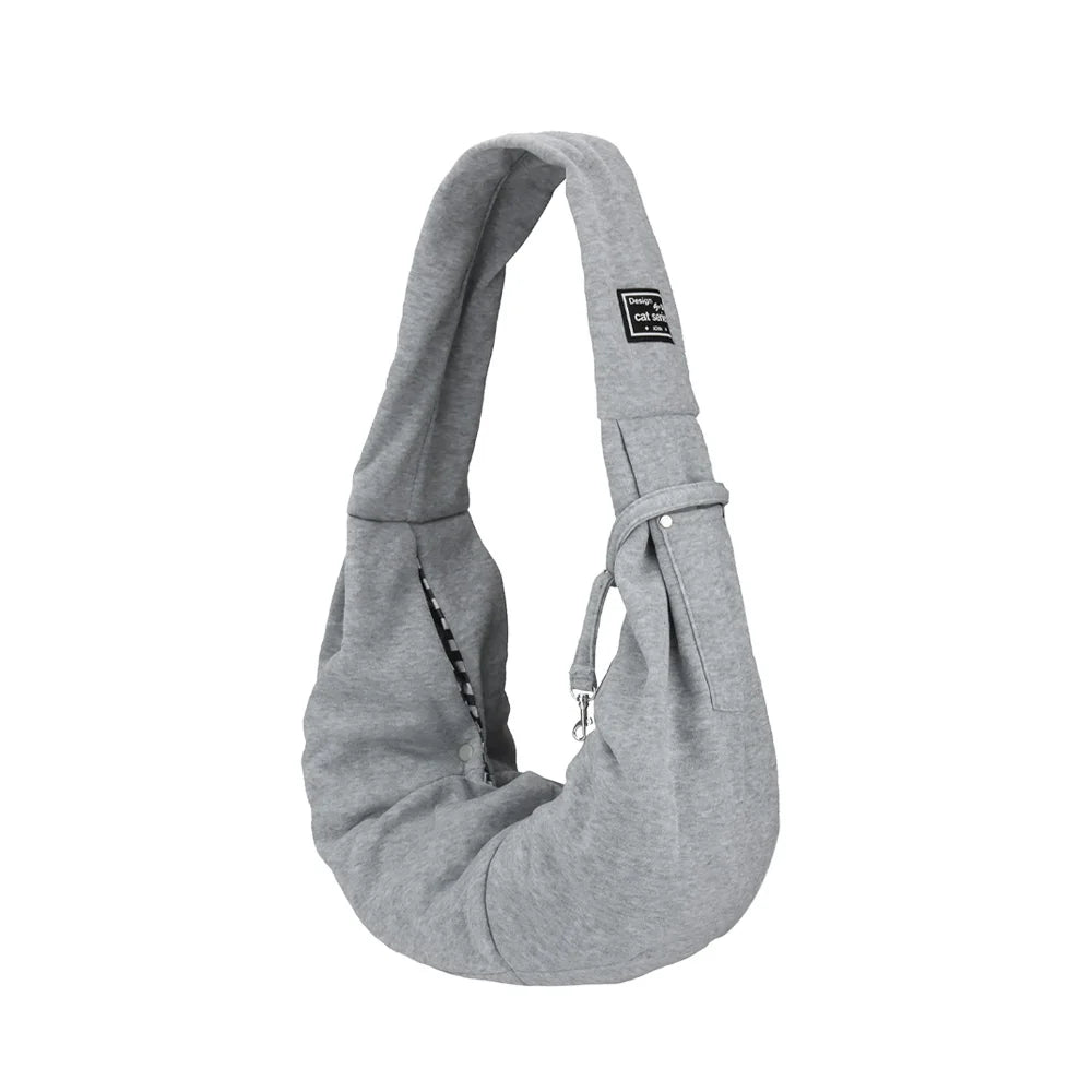 FanzyMarket portable pet shoulder carrier with phone pocket, ideal for small dogs and cats, in orange-brown travel handbag style.