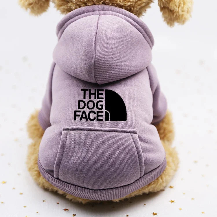FanzyMarket autumn winter cowboy pocket pet sweater for dogs and cats, windproof sports jacket, orange, two-leg design.