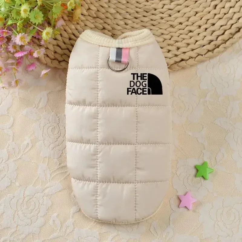 Pink reversible winter dog coat for small and medium breeds like Chihuahua, French Bulldog, and Yorkie, by FanzyMarket.