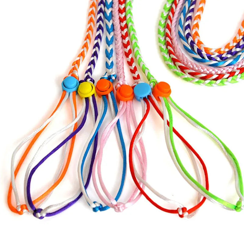 Adjustable hamster harness leash with nylon rope for rats, mice, and gerbils, available in 1.4m and 2.0m lengths.