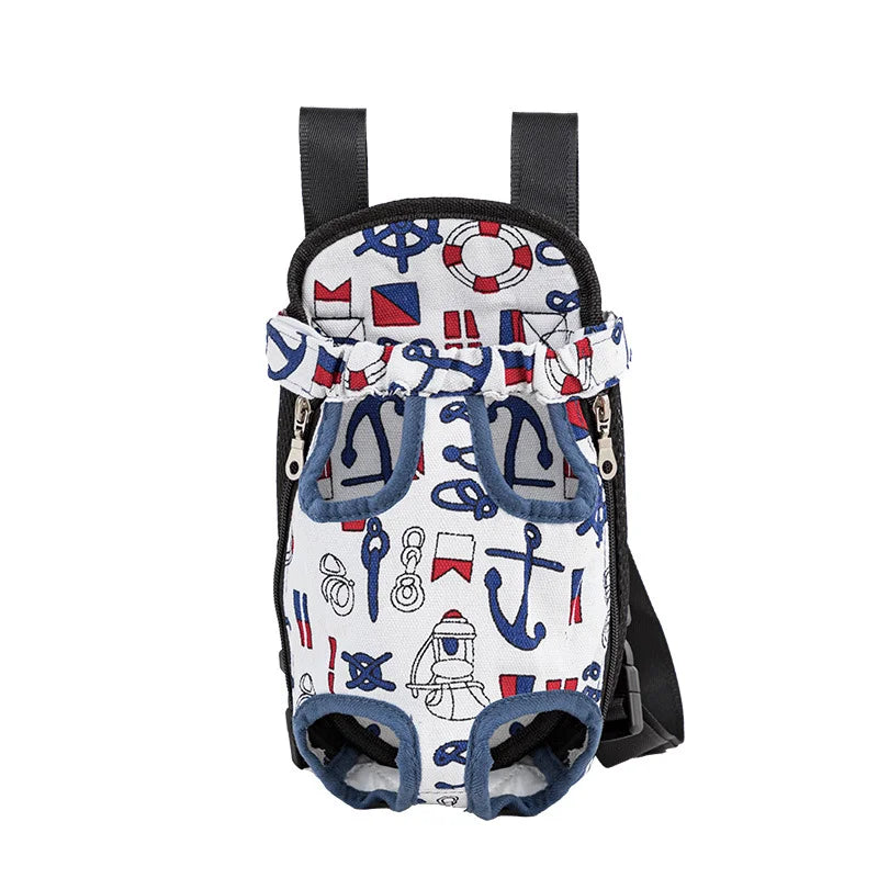 FanzyMarket breathable camouflage mesh dog carrier backpack for small dogs up to 22 lb, adjustable pet backpack with red grid design.