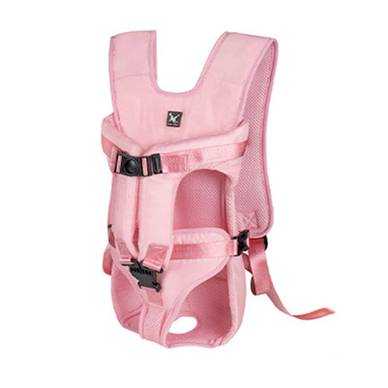 FanzyMarket breathable pet carrier backpack for small dogs and cats, hands-free design, front and back view, suitable for pets under 30 lbs.