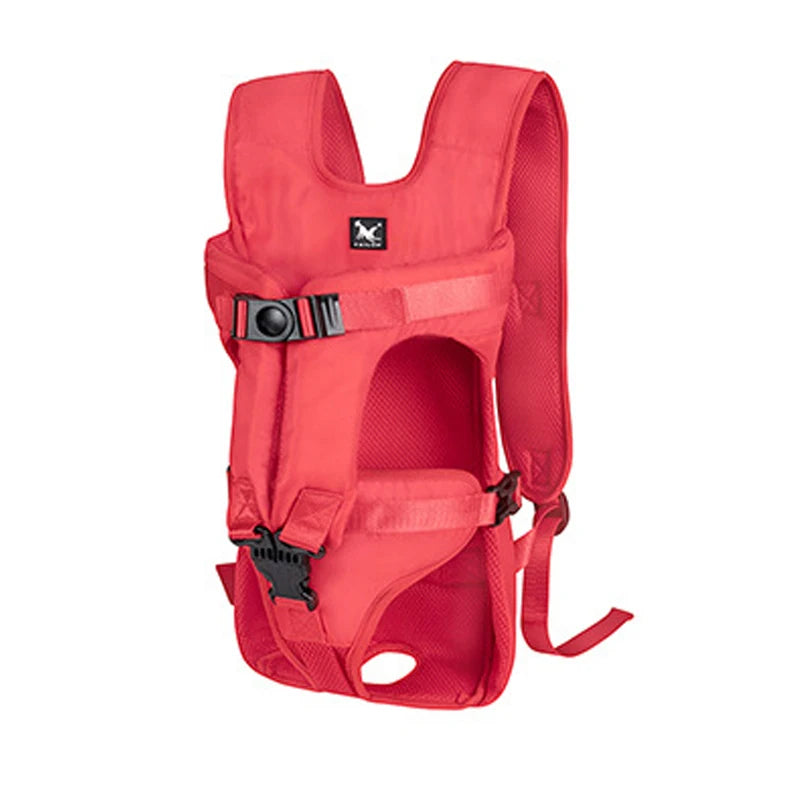 FanzyMarket breathable pet carrier backpack for small dogs and cats, front and back view, suitable for pets under 30 lbs.