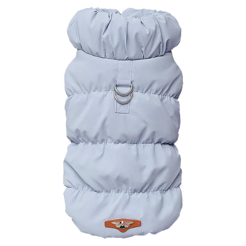 Red padded winter pet coat by FanzyMarket, windproof and warm jacket vest for small and medium dogs and cats.