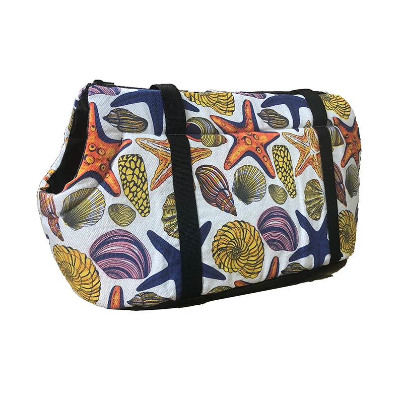 FanzyMarket soft breathable pet carrier backpack for small dogs and cats, sling shoulder bag in sizes S and L.
