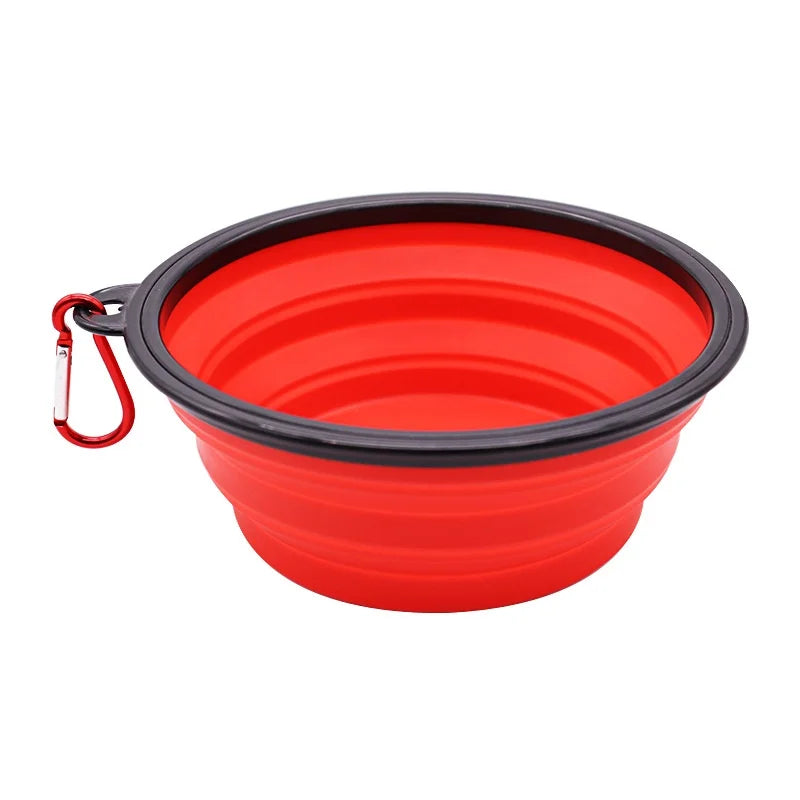 Green collapsible TPR travel pet bowl for dogs and cats, 650ml capacity, portable food and water dish.