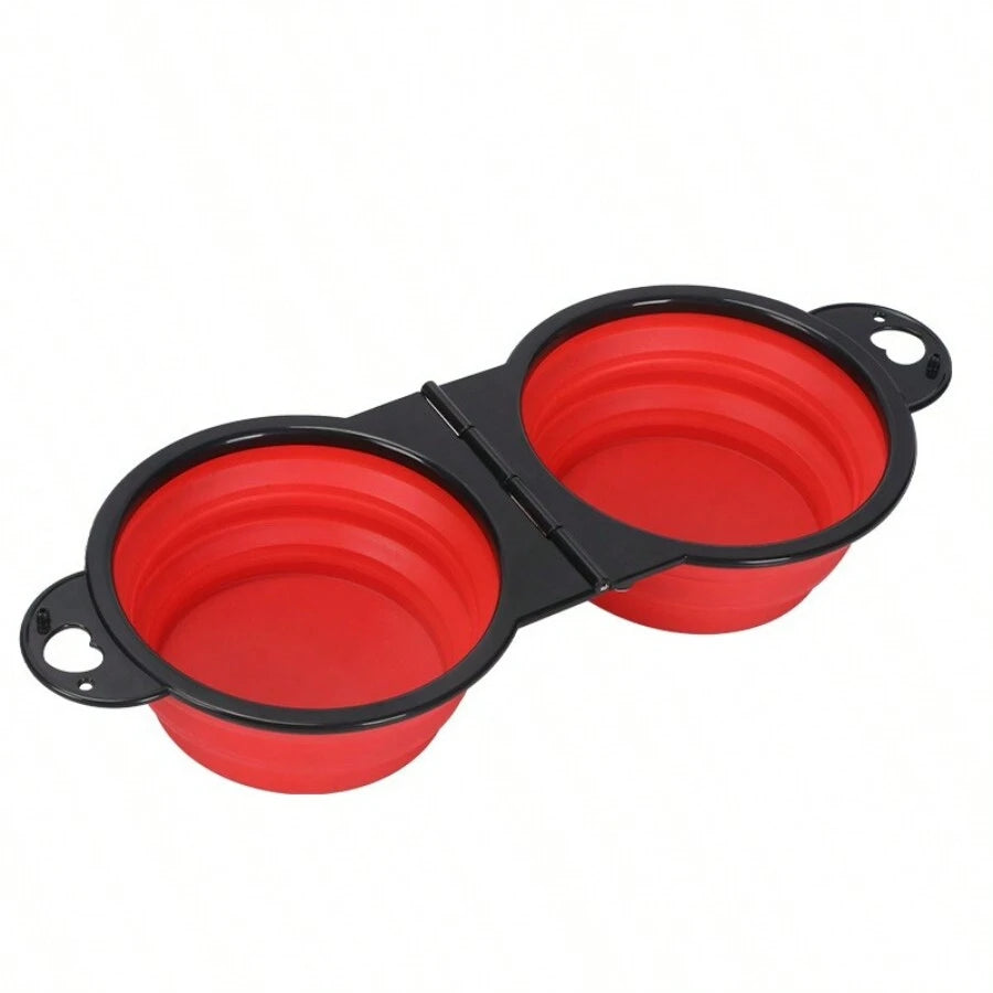 Blue collapsible 2-in-1 pet bowl for dogs and cats, portable travel water and food bowl, 500ml capacity, FanzyMarket pet supplies
