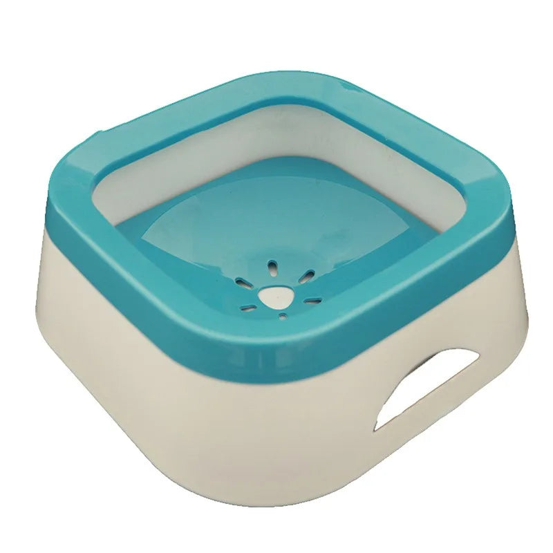FanzyMarket anti-splash 1L pet water bowl for dogs and cats, spill-proof large puppy drinking bowl, pink, helps keep water contained.