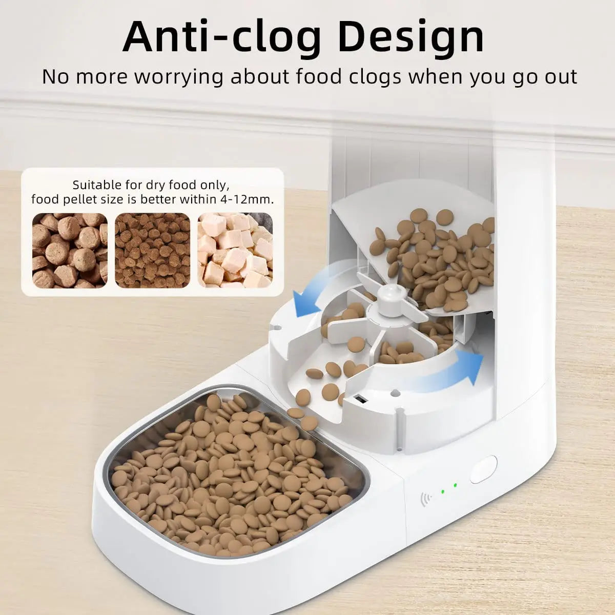 FanzyMarket automatic WiFi pet feeder with 4L bowl, app control, portion timer, for cats and small dogs, smart kibble dispenser