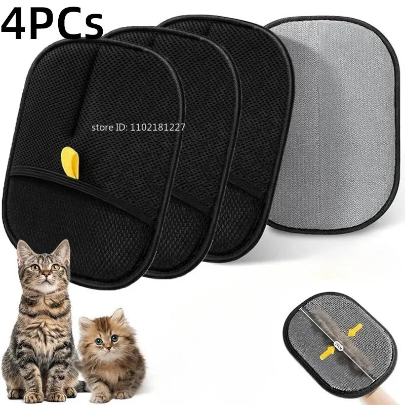 FanzyMarket double-sided pet grooming glove for dogs and cats, reusable hair remover, effective for pet grooming and shedding control.