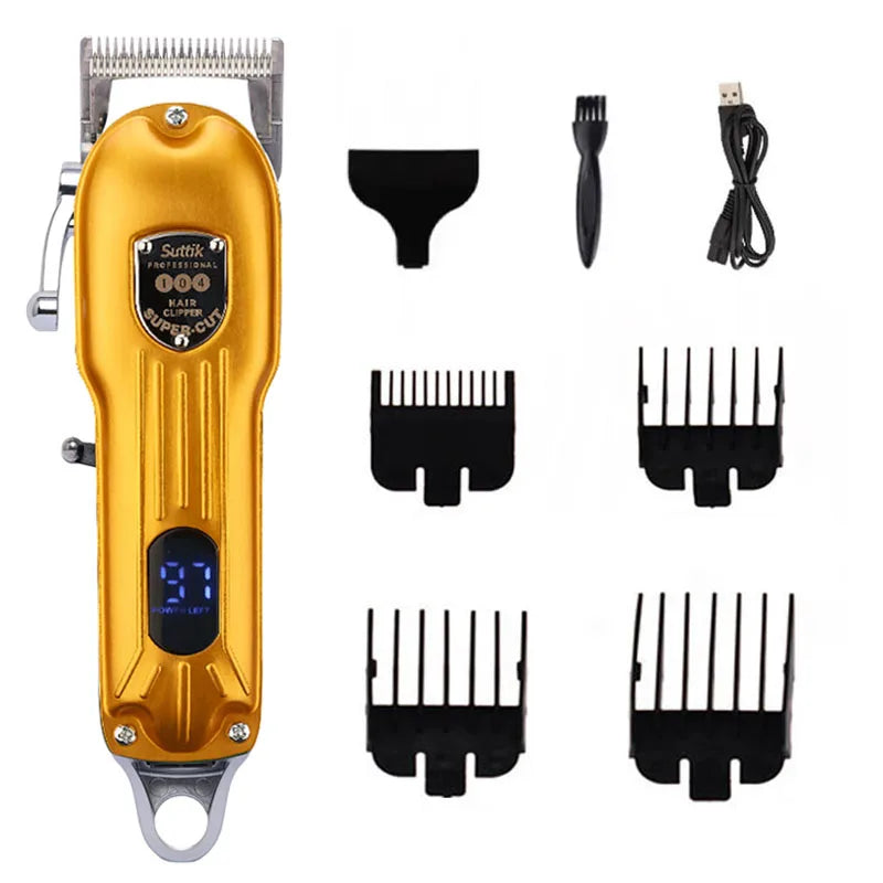 FanzyMarket professional rechargeable pet hair clipper with all-metal blades for quiet grooming of dogs and cats.
