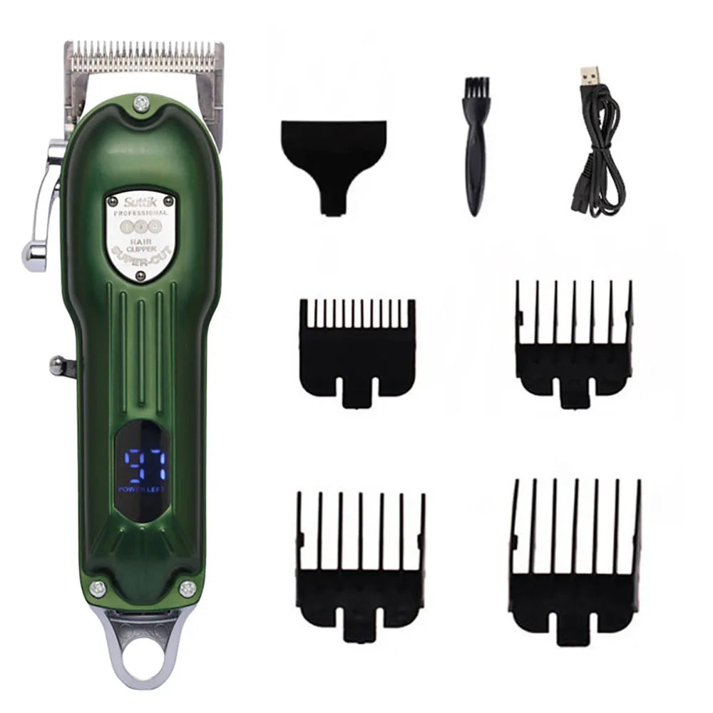 FanzyMarket professional rechargeable pet hair clipper, all-metal dog and cat grooming trimmer, cordless and quiet for grooming.