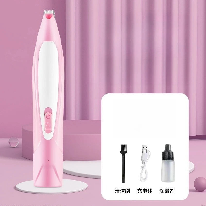 FanzyMarket cordless dog grooming clippers with 18mm wide blade, LED light, LCD display, and low-noise rechargeable pet trimmer.