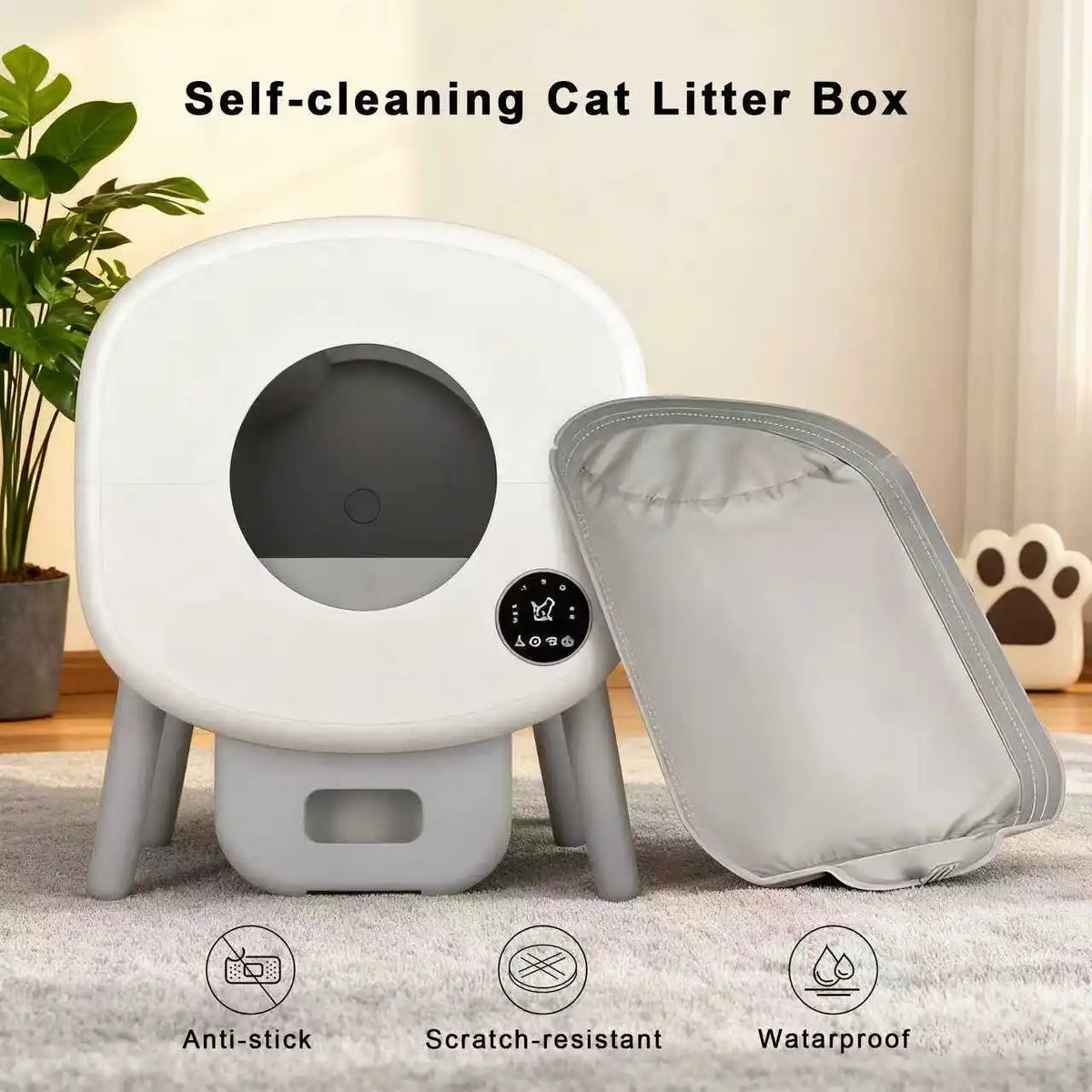 FanzyMarket soft fabric liner and removable mat for automatic cat litter box, pet grooming and hygiene accessory.