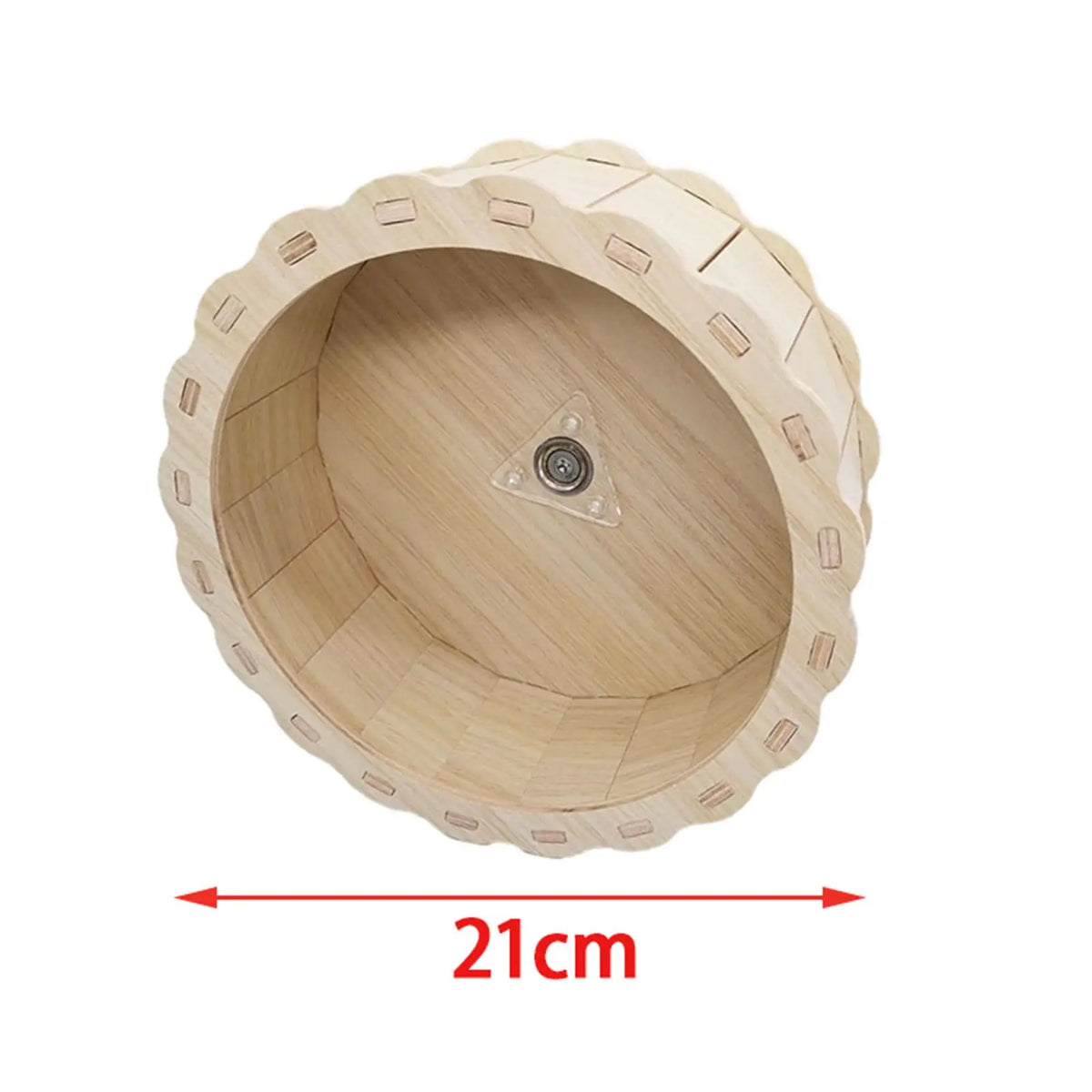 Wooden silent hamster exercise wheel for small pets, 15-23 cm, natural wood finish, ideal for hamsters, gerbils, and small rodents.