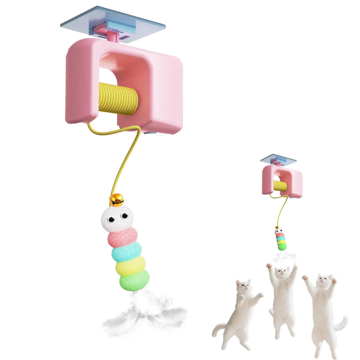 FanzyMarket rechargeable hanging door cat toy with automatic flying bird, designed for hunting and stress relief for cats.