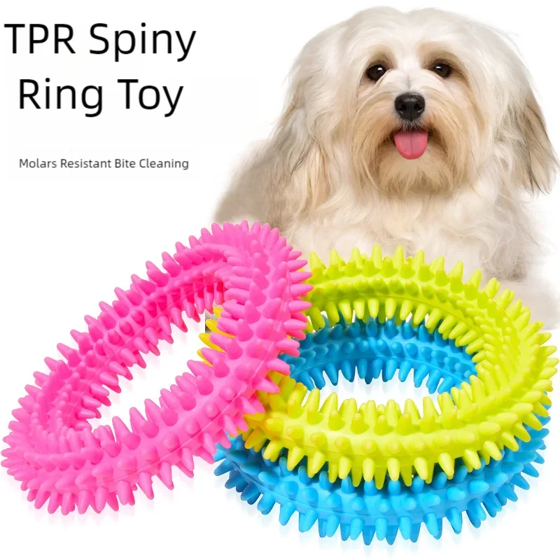 Durable rubber bone chew toy for small dogs by FanzyMarket, bite-resistant and ideal for teeth cleaning and training.