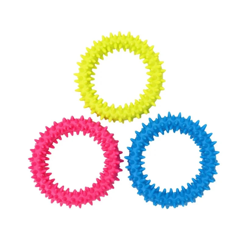 FanzyMarket durable rubber bone chew toy for small dogs, bite-resistant and ideal for teeth cleaning and training.