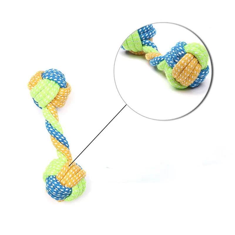 FanzyMarket bite-resistant rope knot chew toy for dogs and cats, ideal for teeth cleaning, boredom relief, and training, in 4 or 7-pack.