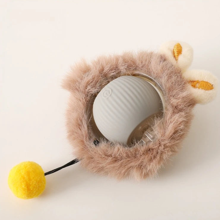 Rechargeable self-moving rolling ball cat toy by FanzyMarket, interactive indoor toy for kittens and cats to play and engage.