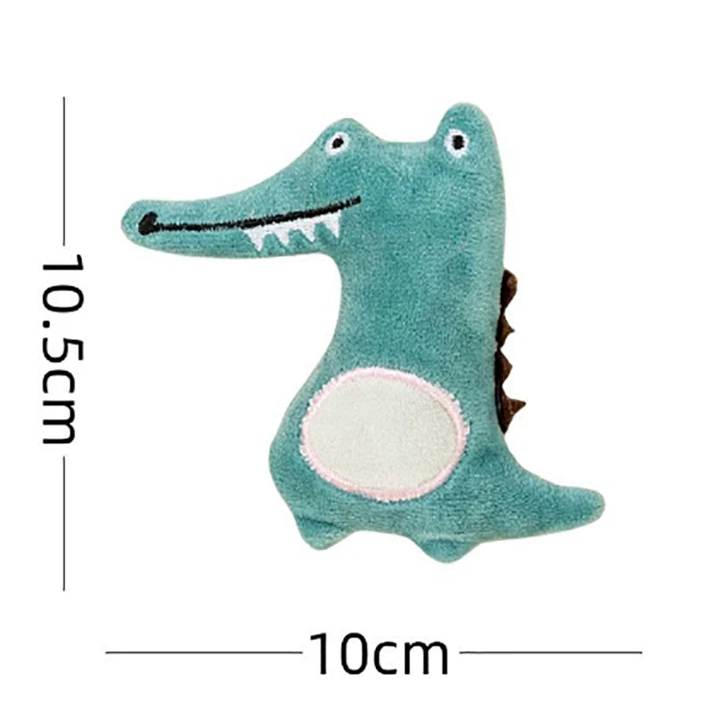 FanzyMarket plush cat toy featuring cartoon animal design, soft dental chew, anti-bite material, perfect for interactive cat play.