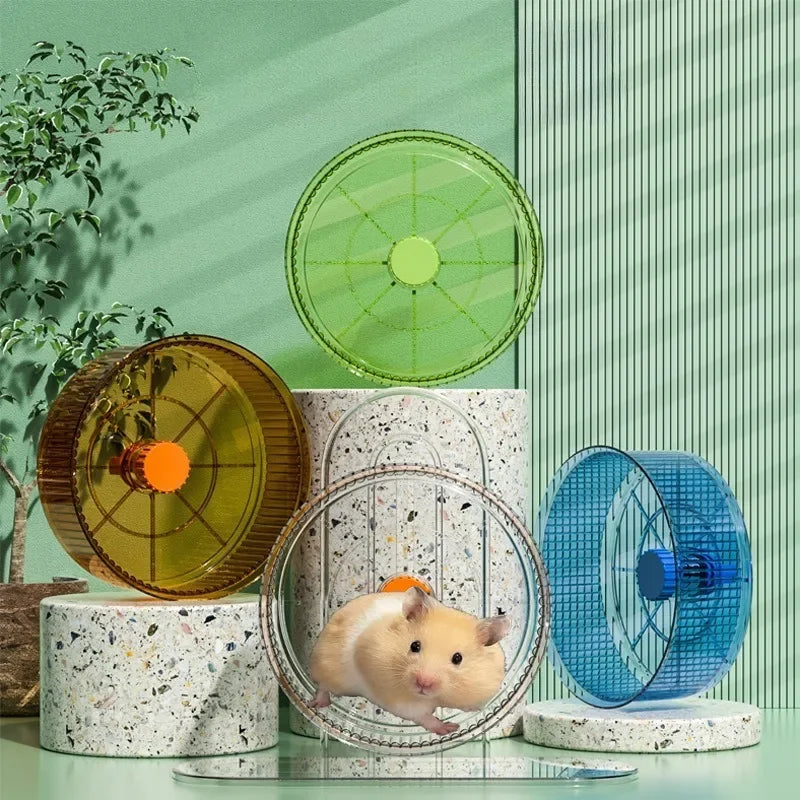FanzyMarket 21cm widened hamster running wheel with double bearings, adjustable height, blue, for Djungarian and small rodents.