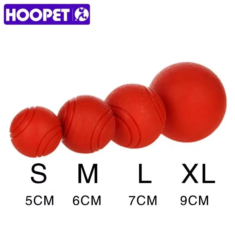 FanzyMarket bite-resistant rubber dog ball toy in red, perfect for fetch, for small to extra-large dogs and puppies.