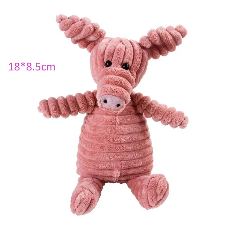 FanzyMarket plush corduroy squeaky dog toy, bite-resistant chew toy for puppies and dogs, ideal for training and play.