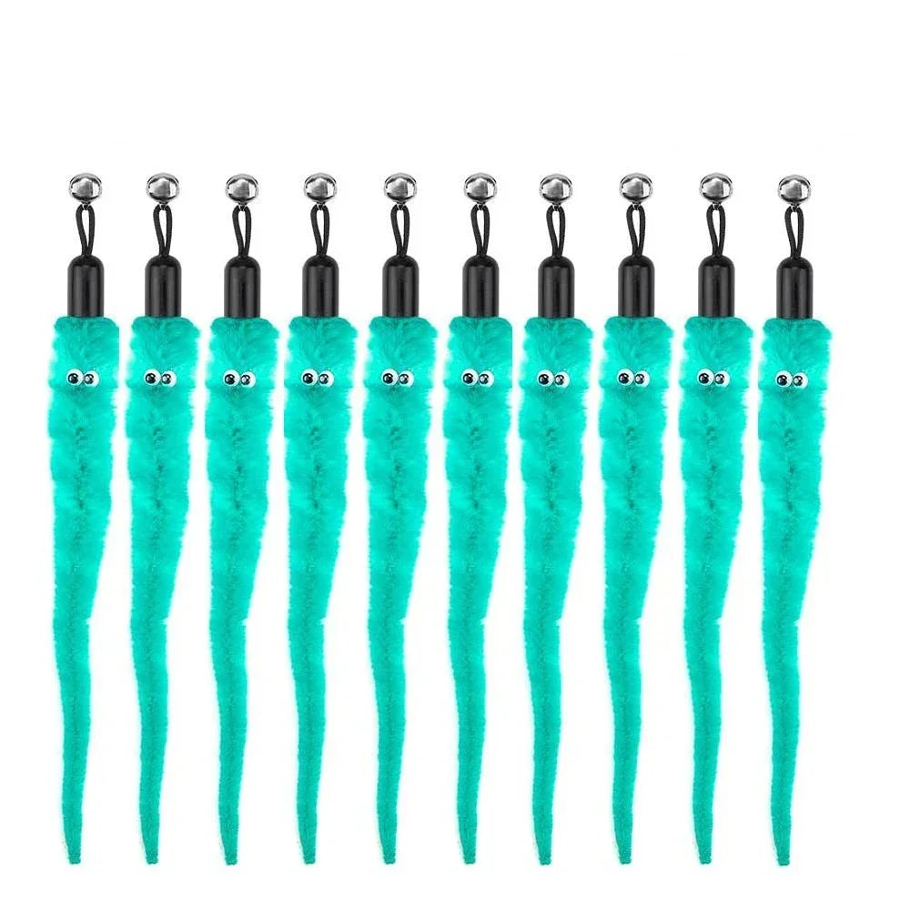 FanzyMarket interactive cat feather toy refill kit with feather birds, faux worm, foam ball, and bell for kittens.