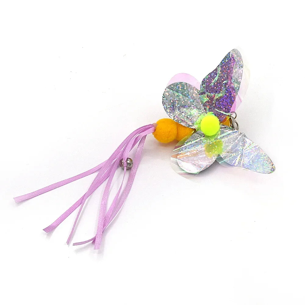 FanzyMarket interactive cat feather toy refill kit with feather birds, faux worm, foam ball, and bell for kittens.