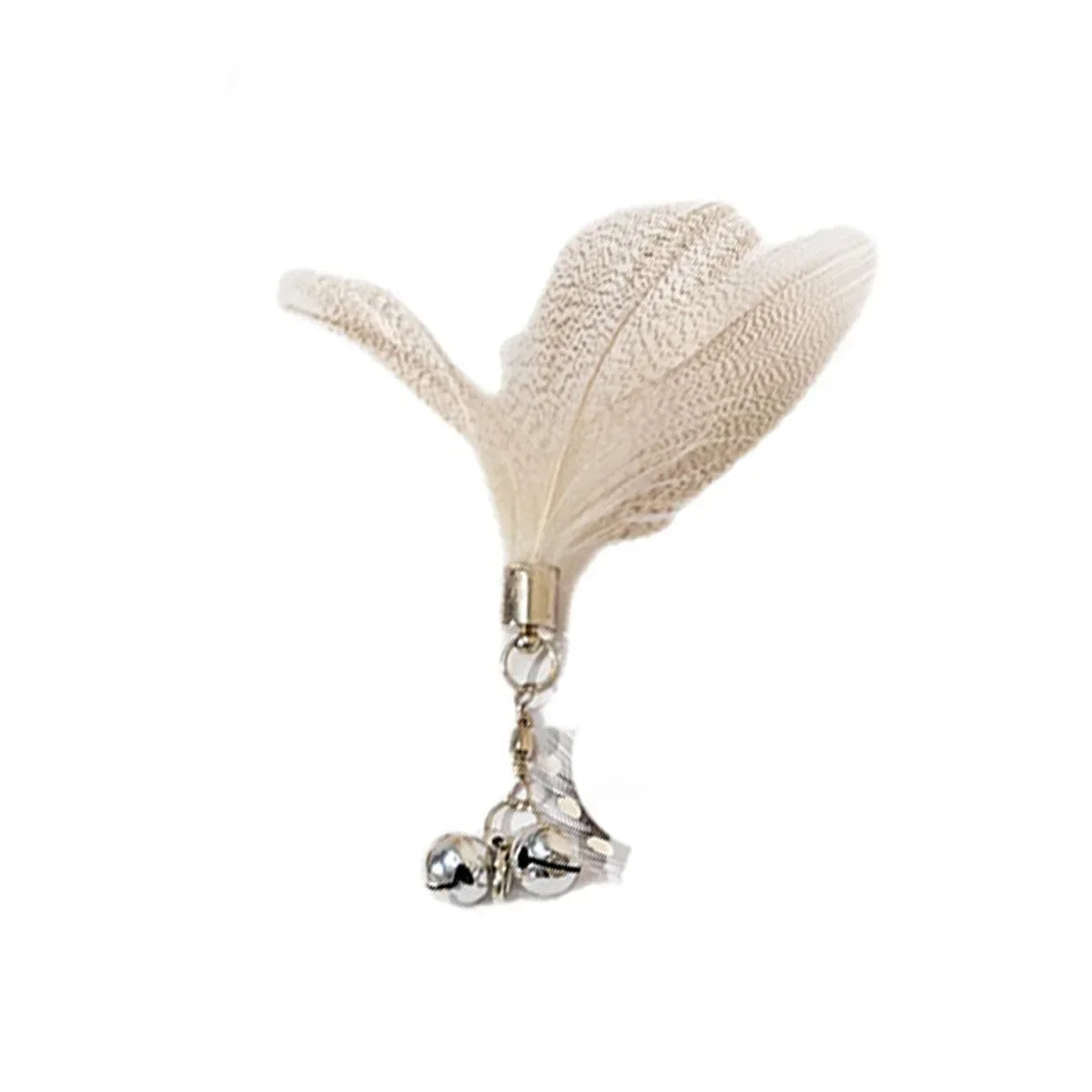 FanzyMarket interactive cat feather toy refill kit with feather birds, faux worm, foam ball, and bell for kittens and playful cats.