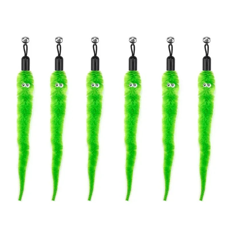 FanzyMarket interactive cat feather toy refill kit with feather birds, faux worm, foam ball, and bell for kittens.