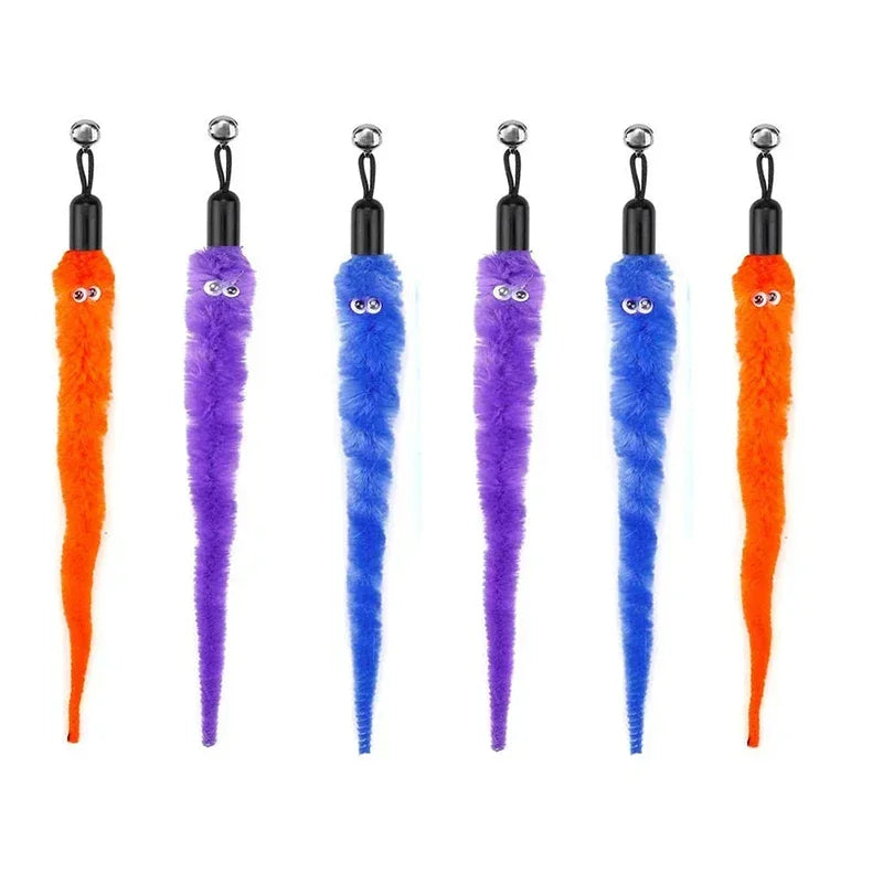 FanzyMarket interactive cat feather toy refill kit with feather birds, faux worm, foam ball with bell for kittens, pet toy supplies