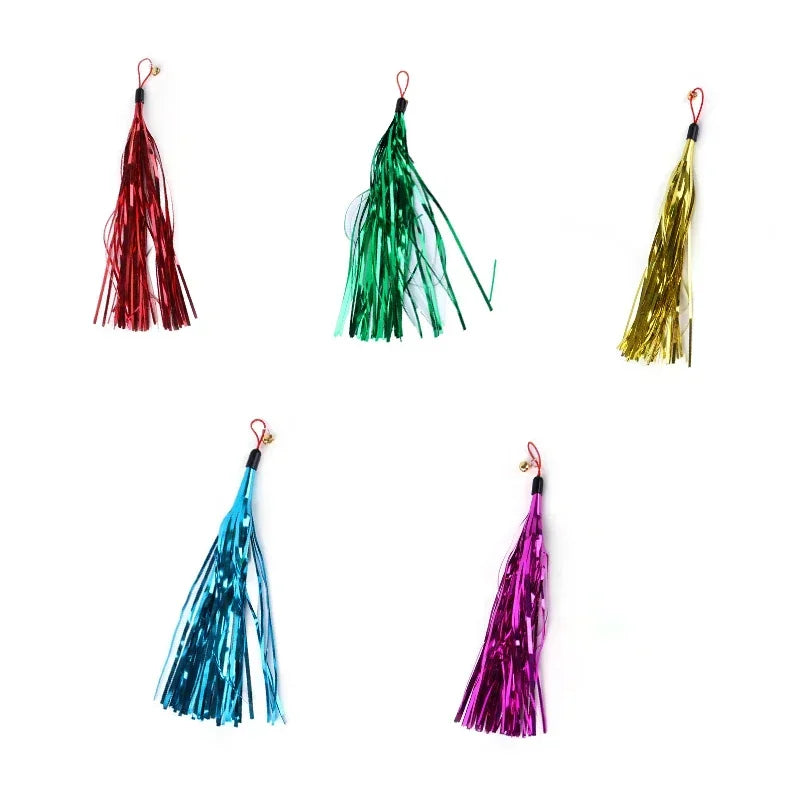 FanzyMarket interactive cat feather toy refill kit with feather birds, faux worm, foam ball, and bell for kittens.