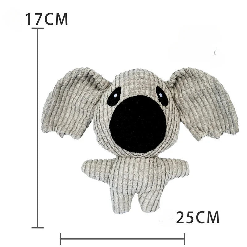 FanzyMarket fleece dog chew toy for small puppies, soft teething and tug toy, shaped like a duck, ideal for gentle chewing.