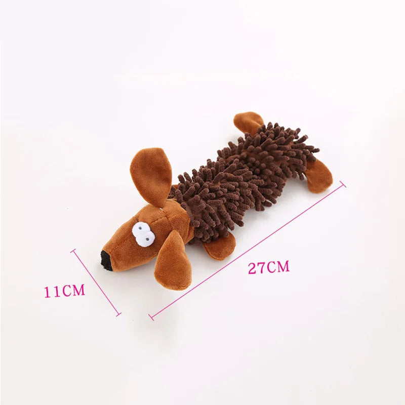 FanzyMarket plush squeaky dog chew toy in animal shape, ideal for small dogs like Chihuahua, Yorkie, and Bichon.
