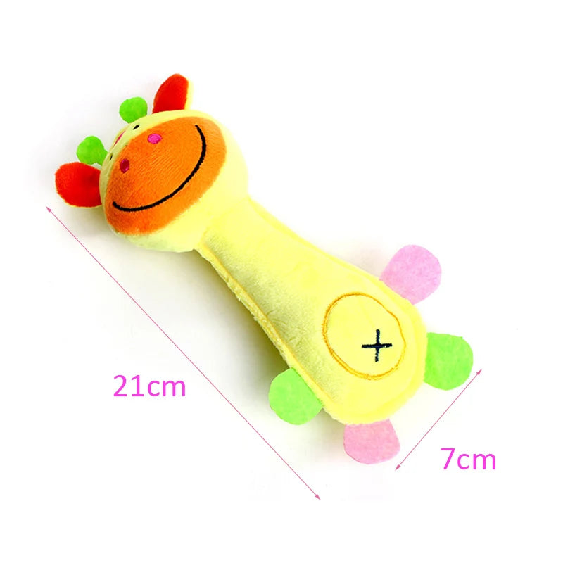 Durable plush squeaky dog chew toy in animal shape for small breeds like Chihuahua, Yorkie, and Bichon by FanzyMarket.