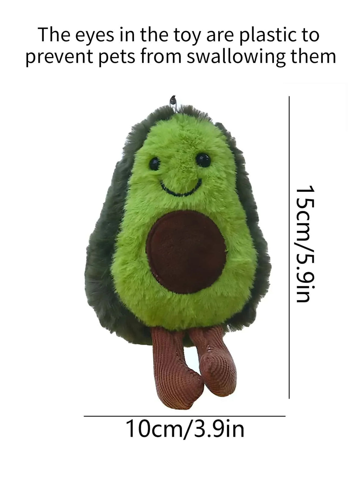 FanzyMarket avocado plush dog toy made of soft fleece, perfect for small and medium dogs to chew and cuddle.